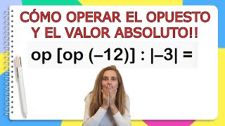 OPUESTO Y VALOR ABSOLUTO DE UN NÚMERO ENTERO UN MINUTO PARA SABER HACERLO aprobar maths exito [upl. by Atekal]