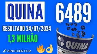 🍀 Resultado Quina 6489 [upl. by Lekim]