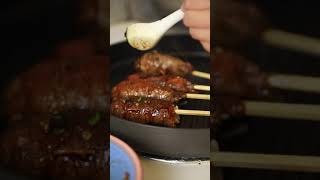 BEST YAKITORI RECIPE  Beef wrapped garlic rice shorts [upl. by Sidnal]