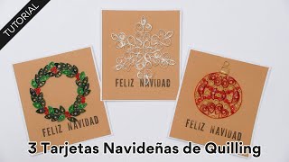 3 Tarjetas Navideñas de Quilling 🎄 Ideal para principantes🌟 [upl. by Aiken]