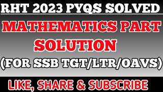 RHT 2023 PREVIOUS YEAR QUESTION PAPER SOLUTION  RHT PCM 2023 PYQS SOLUTION  COMPETITIVE ODISHA [upl. by Kohl]