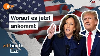 Harris vs Trump So steht es im Rennen um das Weiße Haus  Analyse bei ZDFheute live [upl. by Nhguavahs]