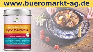 Herbaria Gewürzmischung Tajine Marrakesch BIO Marokkanische Mischung 100g [upl. by Atnohs]