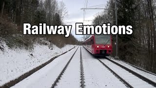 🚆 Mountain cab ride on a very steep track uphill Uetlibergbahn  S10 Zurich  Uetliberg [upl. by Owena]