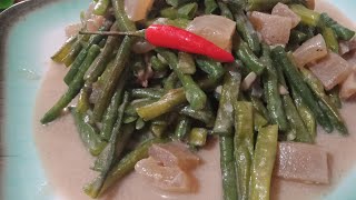 Spicy Ginataang Sitaw with Balat Ng Baka  Balat ng Baka Recipe  Ymarich Vlogs [upl. by Laikeze]