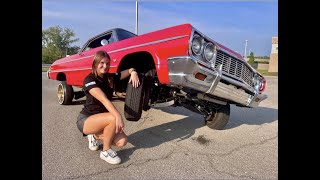 1964 IMPALA LOWRIDER LADYS REVIEW amp DRIVE [upl. by Gayle536]