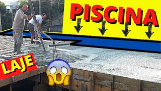 Construindo uma PISCINA SUSPENSA de CONCRETO  LAJE do DECK e da ÁREA GOURMET parte2 [upl. by Yrram]