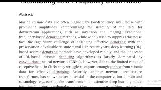 ME TransNet A Modal Enhanced Transformer Denoising Network for Attenuating Low Frequency Swell Noise [upl. by Yazbak]