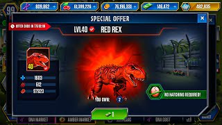 REXY REX RED in JURASSIC WORLD THE GAME HERE SOON [upl. by Eadahc]