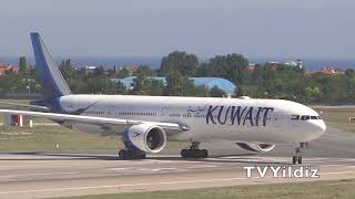 Kuwait Airways Boeing B777300ER fast Takeoff at Istanbul Atatürk Airport [upl. by Smart]