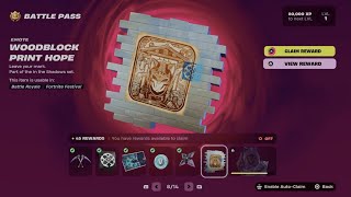 How to Unlock Woodblock Print Hope Emote in Fortnite  Battle Pass Rewards Page 8 [upl. by Blumenfeld907]