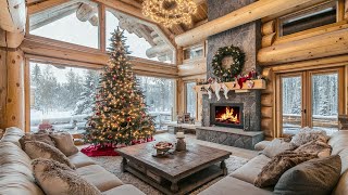 Warm Christmas Cabin Snow Sounds And Fireplace For A Cozy Restful Ambience To Reduce Stress [upl. by Kielty]