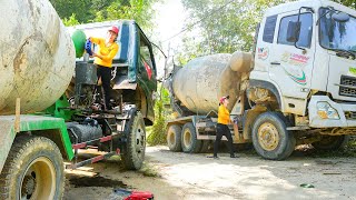 Repair Radiator Change Oil For Two Concrete Tank Trucks  Duyên  Mechanical Girl [upl. by Yanahs]