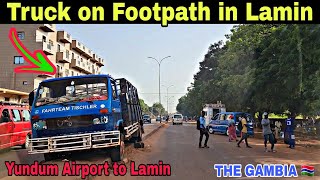 Real View of Gambias Lamin Cdc Roads  Drive from Yundum Airport to Lamin in Gambia Africa [upl. by Ailes987]