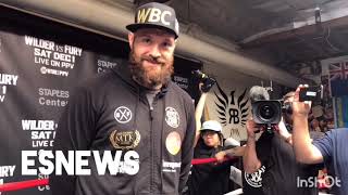 RAW What Tyson Fury Said When He Met Elie Seckbach  EsNews Boxing [upl. by Korey]