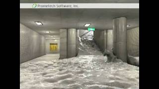 地下鉄駅構内の浸水解析  Flood flow simulation [upl. by Adiel]