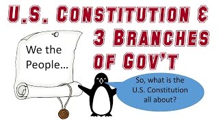 The US Constitution  3 Branches of Government [upl. by Nileuqay]