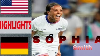 USA VS GERMANYPARIS OLYMPIC 2024Sophia Smith 😁😝 [upl. by Yentyrb]