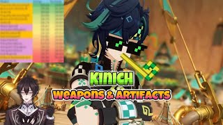 Kinichs Best Weapons amp Artifacts with CALCULATIONS  Genshin Impact [upl. by Giah161]