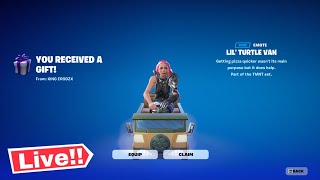 🔴 LIL TURTLE VAN FORTNITE ITEM SHOP LIVE Today Fortnite Chapter 5 [upl. by Rellia]