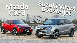 Mazda CX3 VS Suzuki Vitara Boosterjet  ¿Cuál es mejor  Autocosmos [upl. by Antons723]