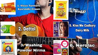 Top 6 Popular Indian TV Ads The9teen Guitar Cover Music By Steven [upl. by Ahsitnauq]