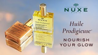 Huile Prodigieuse Nuxe  Classique et Or – Le soin Glow Visage Corps amp Cheveux [upl. by Yrak]