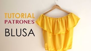 DIY Tutorial Blusa sin hombros patrones gratis [upl. by Twelve916]