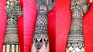 top 3 full hand bridal mehndi design 2024simple easy dulhan mehndi designmehndi designmehandiart [upl. by Elyak]