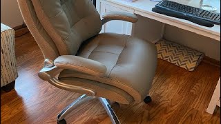 High Back Executive Office Chair Ergonomic Home Computer Desk Leather Chair with Padded Flip up Arm [upl. by Adnamar184]