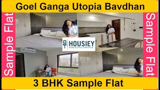 Ganga Utopia Bavdhan Pune  3 BHK Actual Flat Tour  Goel Ganga Bavdhan Project [upl. by Pernas]