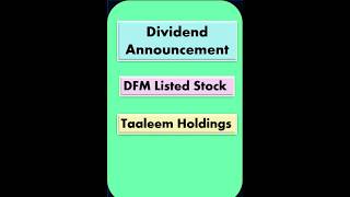 Taleem Dividend Announcement shorts dividend [upl. by Aihsei929]