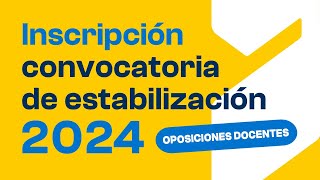 Así se hace la inscripción para la convocatoria de estabilización docente 2024 en Andalucía [upl. by Sihun]