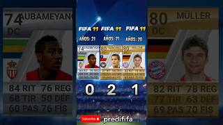 COMPARACION AUBAMEYANG VS MULLER VS ALEXIS EN FIFA 🔥😱 shorts video ratings fifa futbol [upl. by Sallyanne]