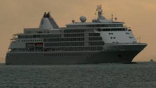 Cruise Ship SILVER SHADOW Arrives in Auckland 4k [upl. by Llewon]