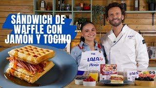 CÓMO HACER WAFFLES ESPONJOSOS  receta probada  Waffle de Jamón York y Tocino Lala Plenia® [upl. by Alyosha16]