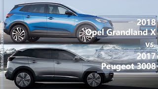 2018 Opel Grandland X vs 2017 Peugeot 3008 technical comparison [upl. by Samohtnhoj480]