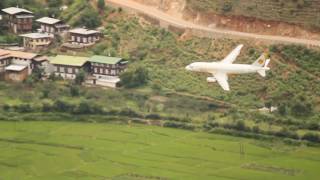 Bhutan Airlines Landing At Paro International Airport [upl. by Jordain74]