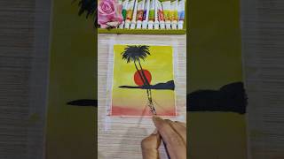 ❤️❣️♥️ The Beauty of Sunset Painting Techniques paintingtrendingshorts [upl. by Regor]