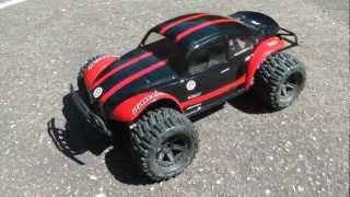 Traxxas Slash 4x4 Ultimate VW BAJA Bug body and 28quot Proline Trenchers [upl. by Gulgee]