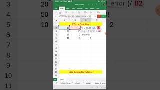 IFERROR formula in excel excel exceltutorial microsoftexcel [upl. by Ysle]