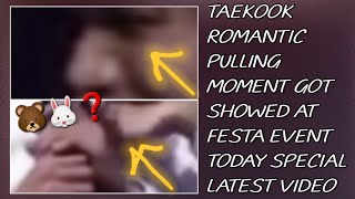 OMG😱💋Taekook Romantic Pulling Moment Got Showed At Festa Event TodayLatestbtstaehyungjungkook [upl. by Tireb]