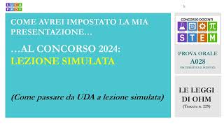 Lezione simulata concorso 2024  come avrei presentato la mia traccia a28 a questo orale [upl. by Carlene]