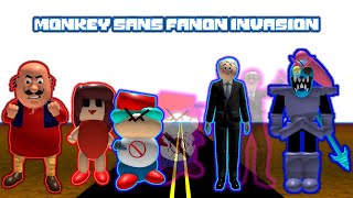 Monkey Sans Fanon Invasion  Motu FNAF Kid Fanon Monkey Fish Fanon Joe Biden Showcase [upl. by Ambrogino]