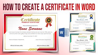 How to Create a Certificate in Word [upl. by Airolg]