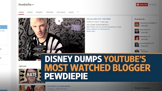 Disney dumps PewDiePie over antiSemitic videos report [upl. by Hymen]