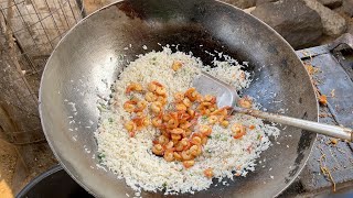 Street Side Prawns Fried Rice  Street Food [upl. by Garwin]