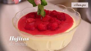 Panna cotta de limón con coulis de frambuesas  Revista Ellas [upl. by Eniamzaj948]