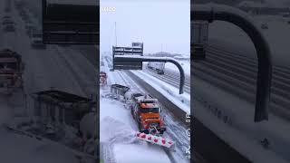 Snow plow Drivers 🫡 viralvideo snow foryou winter video channel [upl. by Ielirol]