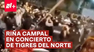 Pelea campal en concierto de los Tigres del Norte por culpa de unos sombreros  N [upl. by Mackintosh]